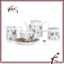 Design de vanille design décoratif théière en porcelaine durable set de thé